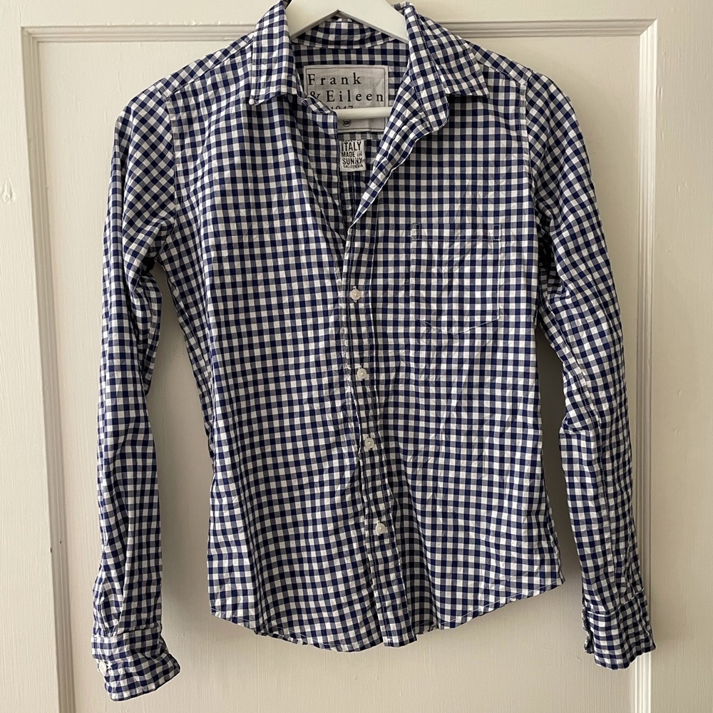 Frank & Eileen Blue and White Check Shirt